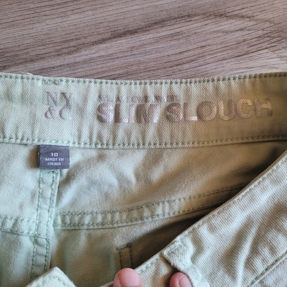 NYC Slim & Slouch Soft Cotton Pastel Green Spring Straightleg Jeans Size 10 - Picture 2 of 8